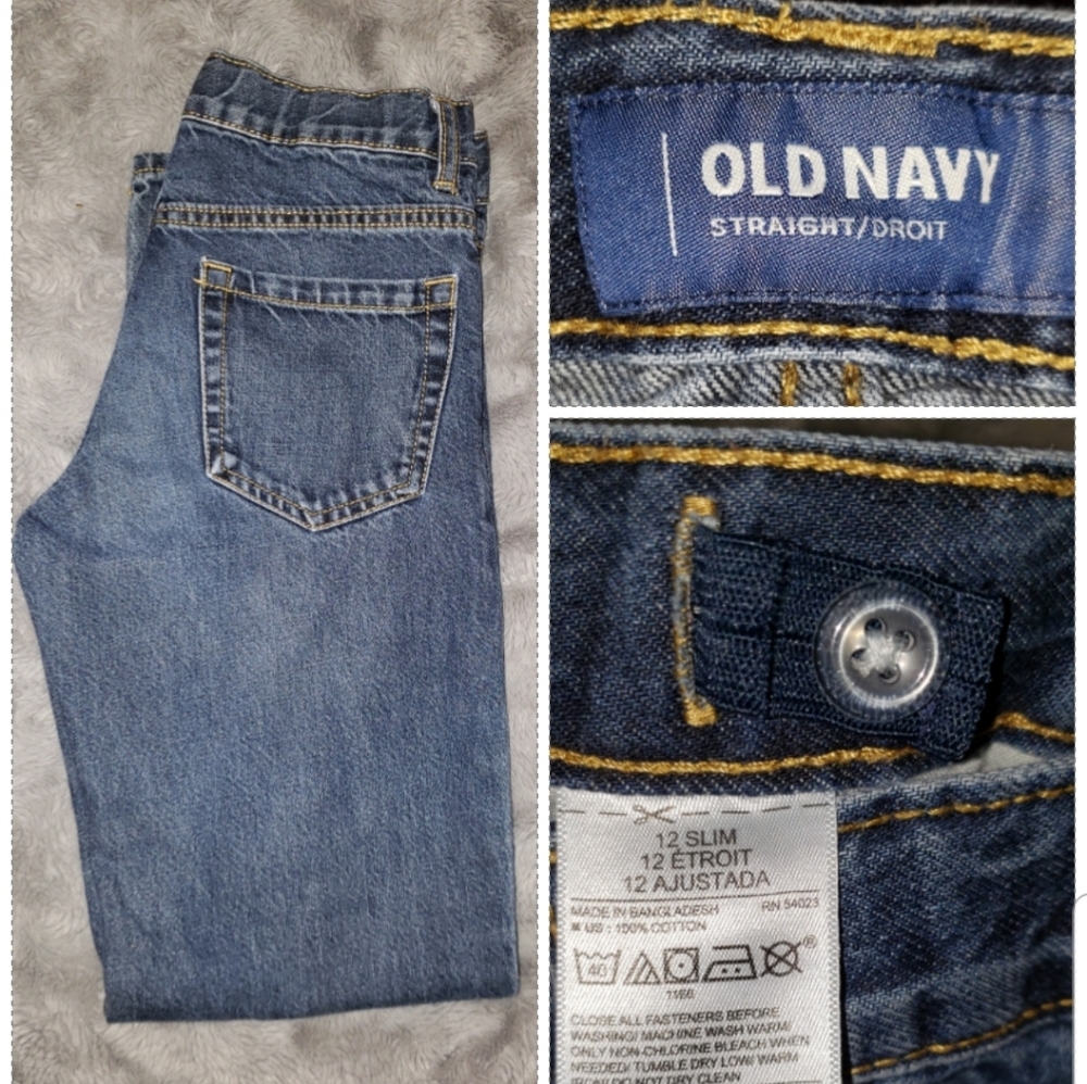 Old Navy Boy's Straight Leg Jeans size 12Slim